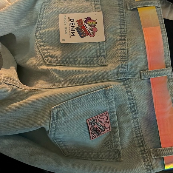 Justice Girls Ring Pop Collab Jeans, Sizes 8 with belt included - Picture 7 of 7